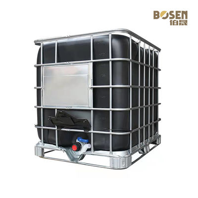 تانک 1000 لیتری شیمیائی کاربردی IBC Tote Tank رنگ مشکی مربع شکل