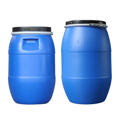 بشکه پلاستیکی گرد 125 لیتری HDPE درام سطلی پلاستیکی بادوام با حلقه آهنی