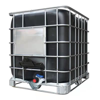 1000 لیتری IBC گالوانیزه فولادی قفس بیرونی و کانتینر سیاه داخلی برای صنعت شیمیایی